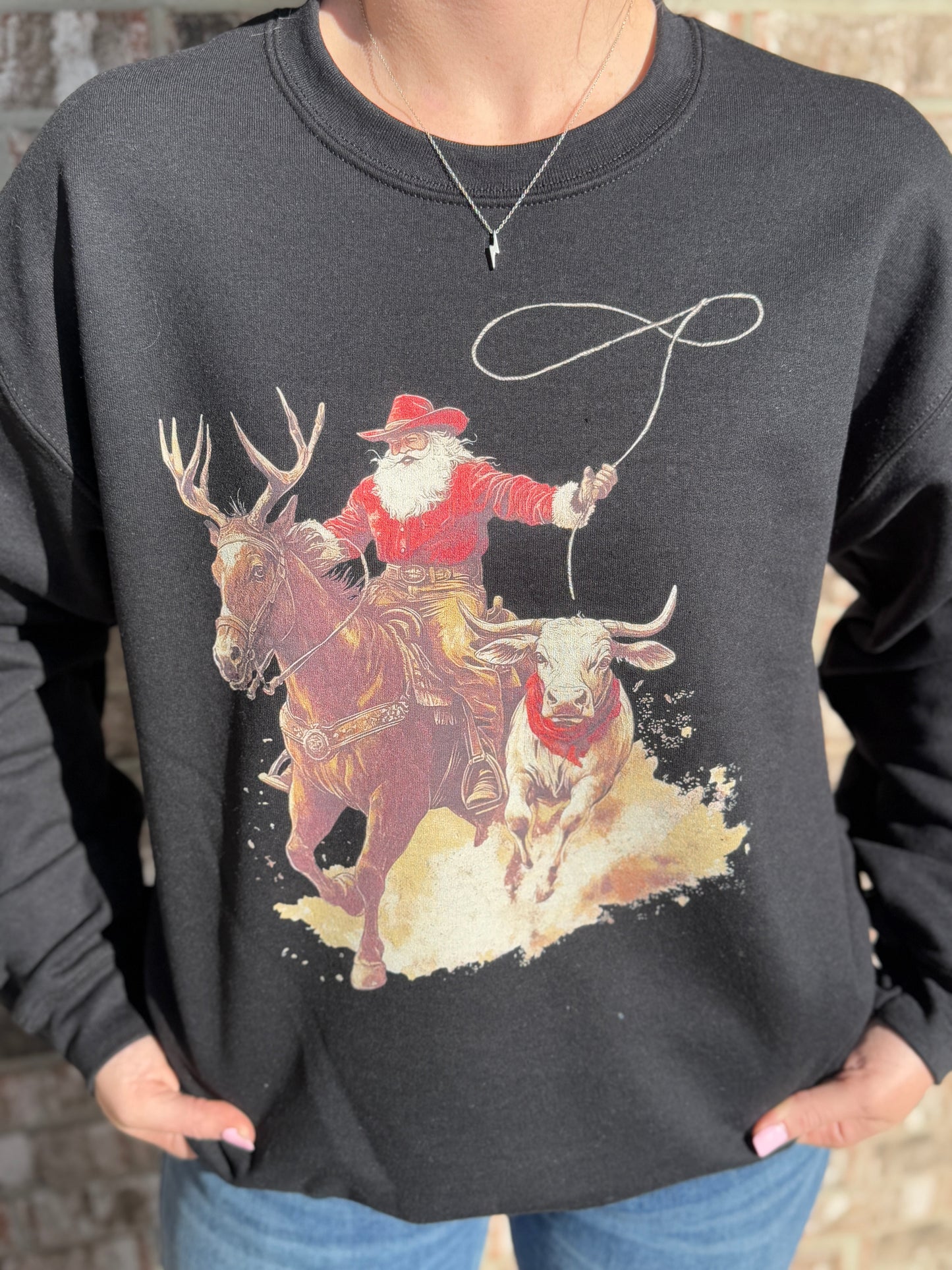 Santa Roping Sweatshirt