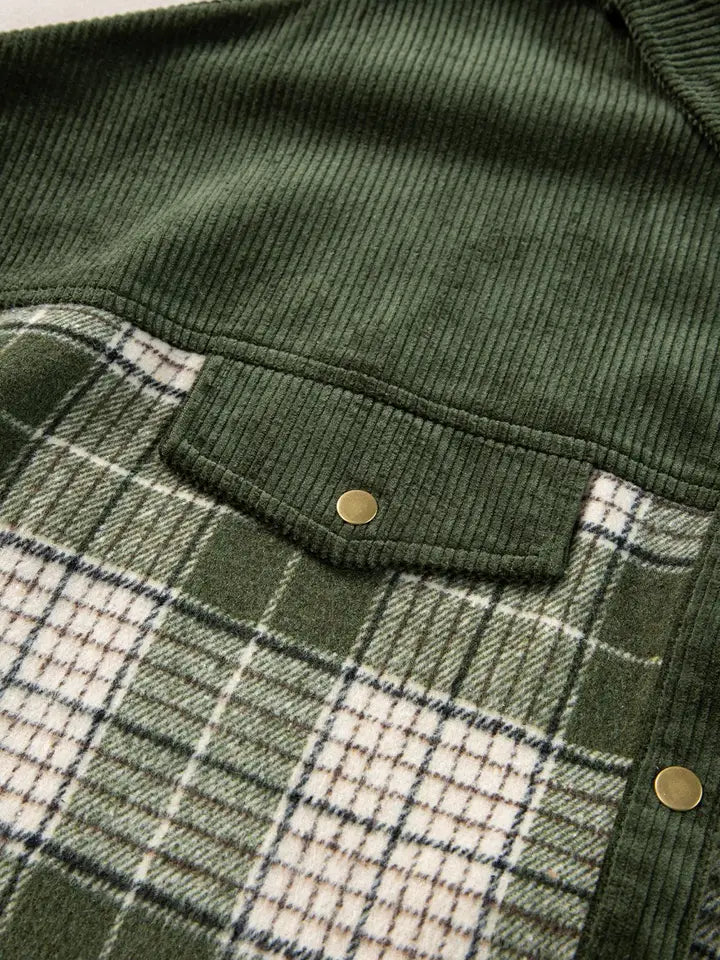 Plaid Color Single-Breasted Coat