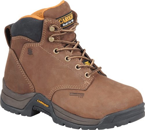 CAROLINA WOMEN'S BROWN 5" LACE-UP RALEIGH MET GUARD WORK BOOT