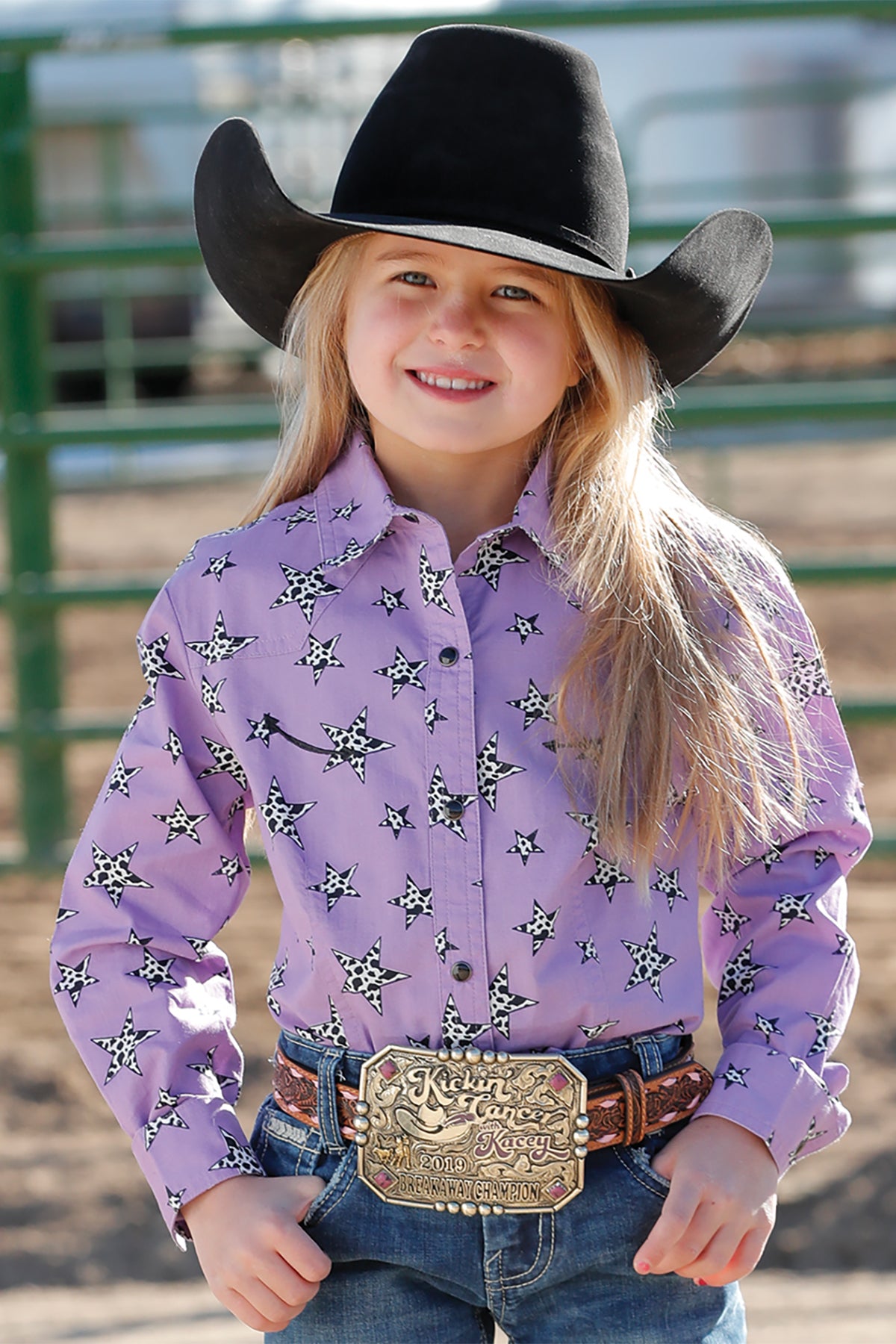 Cruel Purple Cow Print Stars L/S Shirt