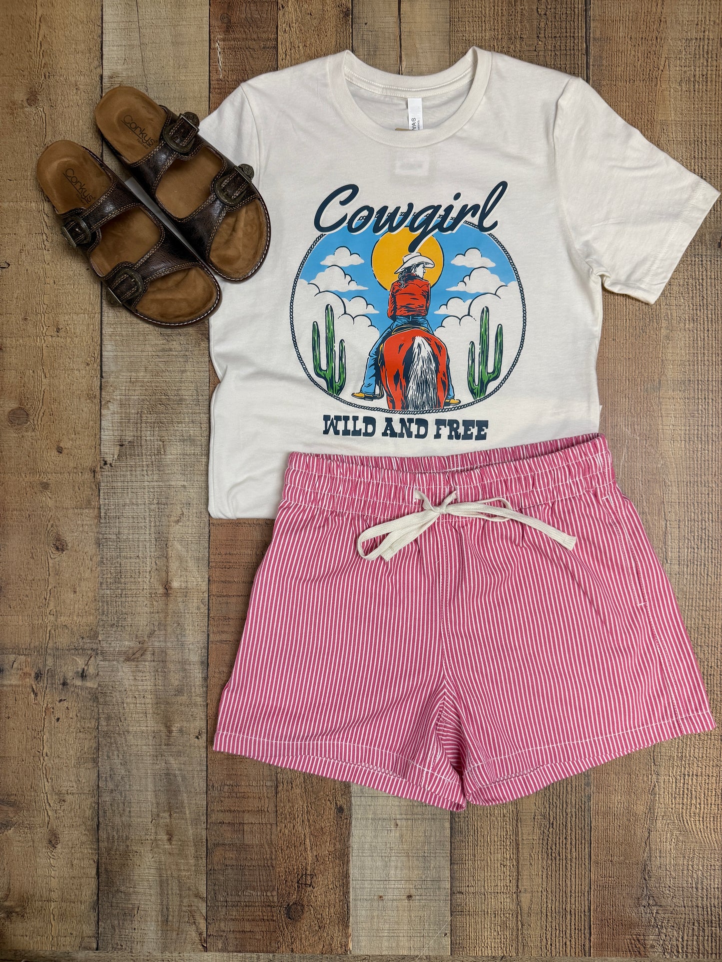 Pink Stripe Shorts
