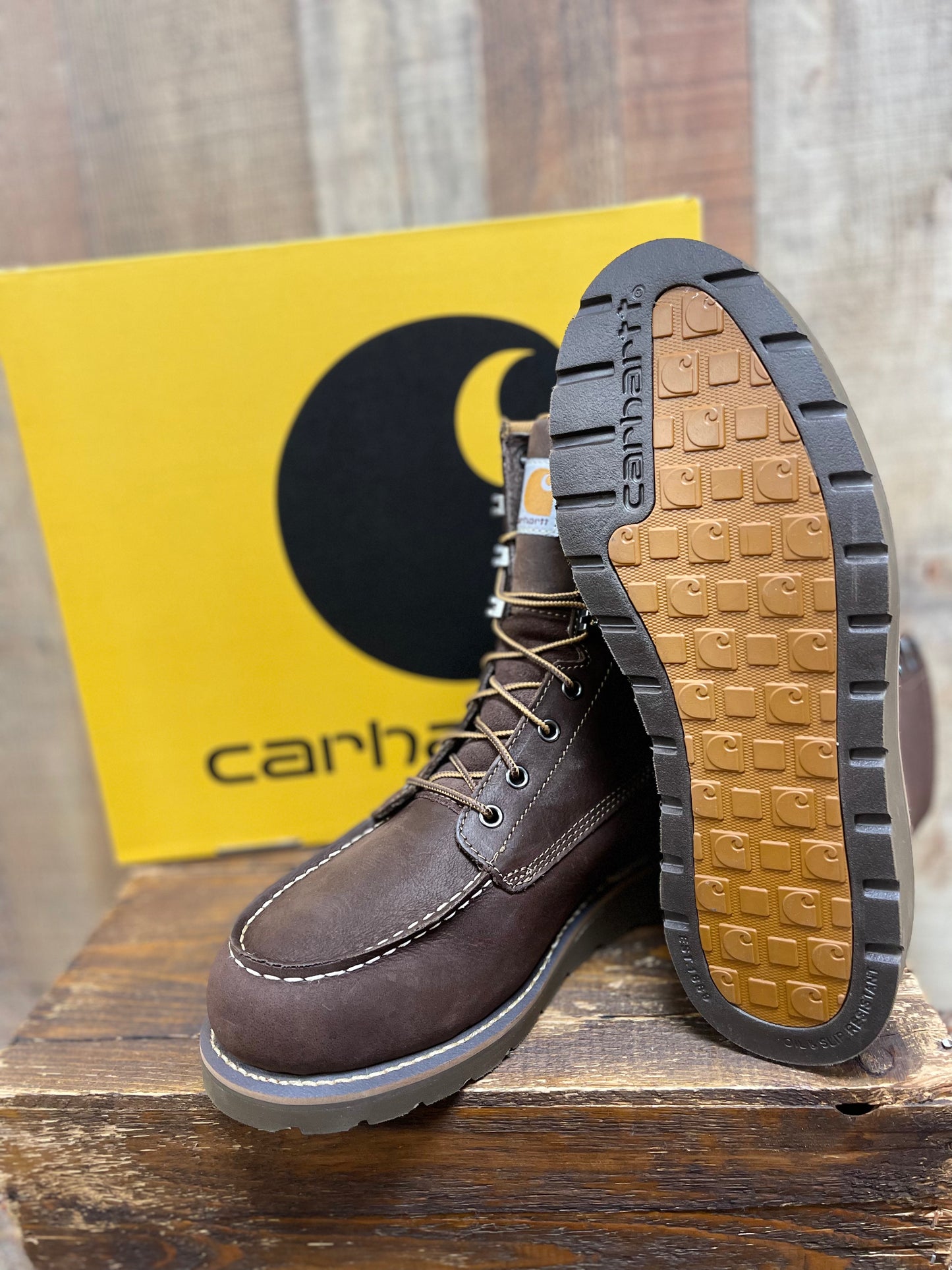 Carhartt Men's 8" Wedge Waterproof EH Soft Toe - Dark Brown
