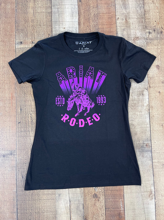 Womens Vintage Rodeo T-Shirt Black