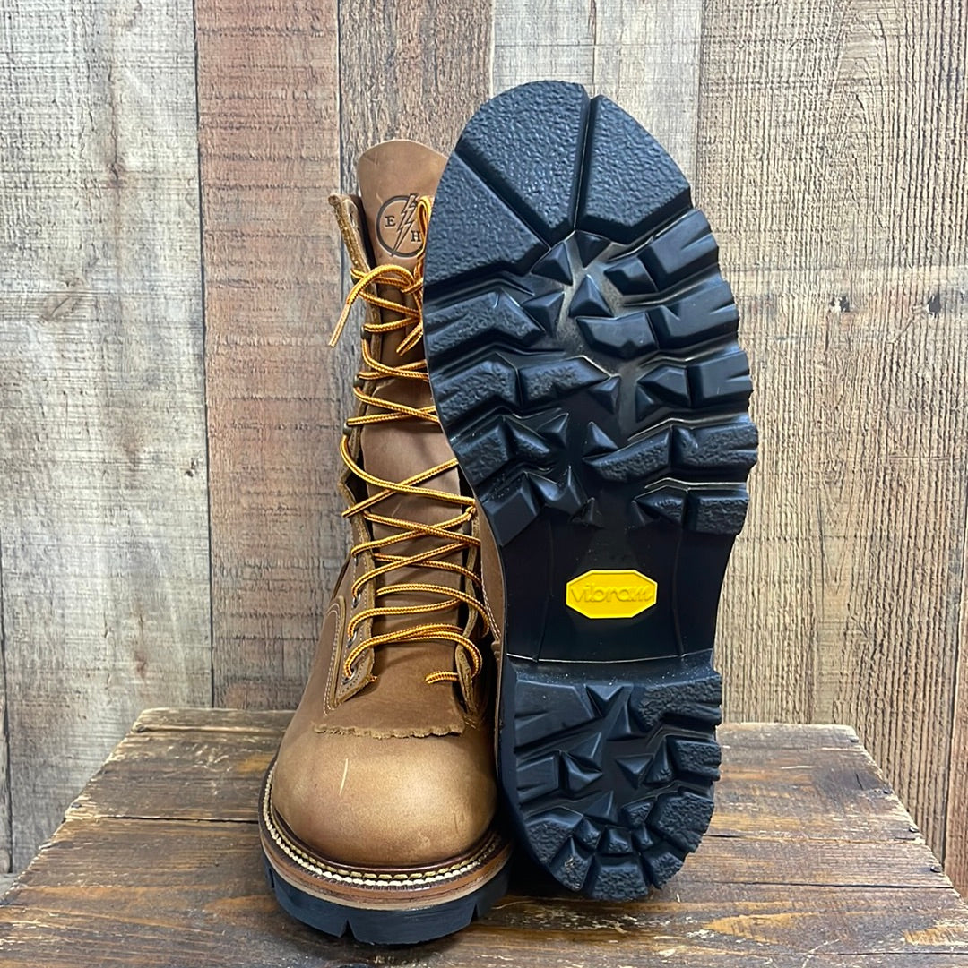 Silverado Men's 9″ Tan Steel Toe Logger Lace-up Work Boot 7730ST