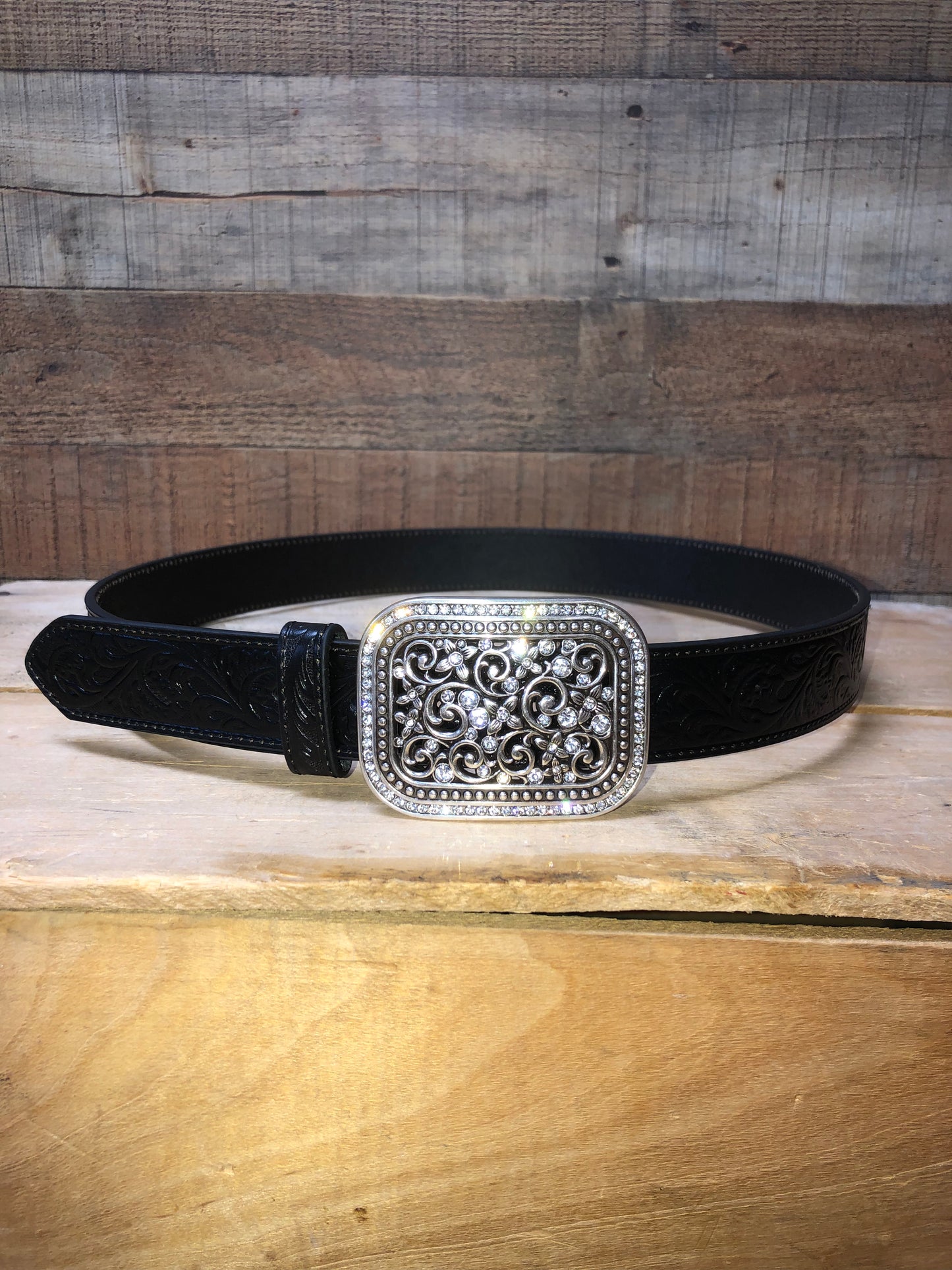 Ariat Rhinestone Filigree Belt - Black
