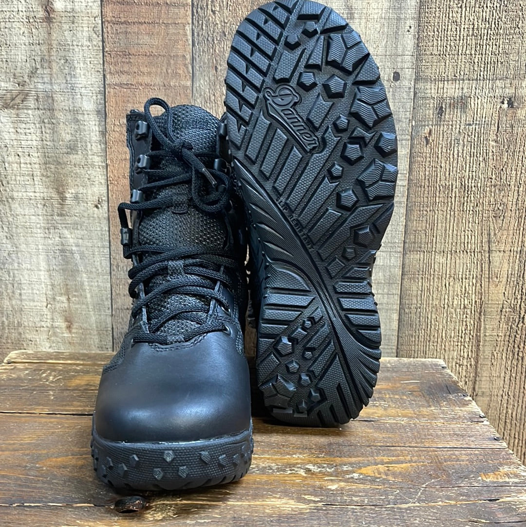 DANNER MEN'S BLACK SCORCH SIDE ZIP 8" BOOTS - ROUND TOE