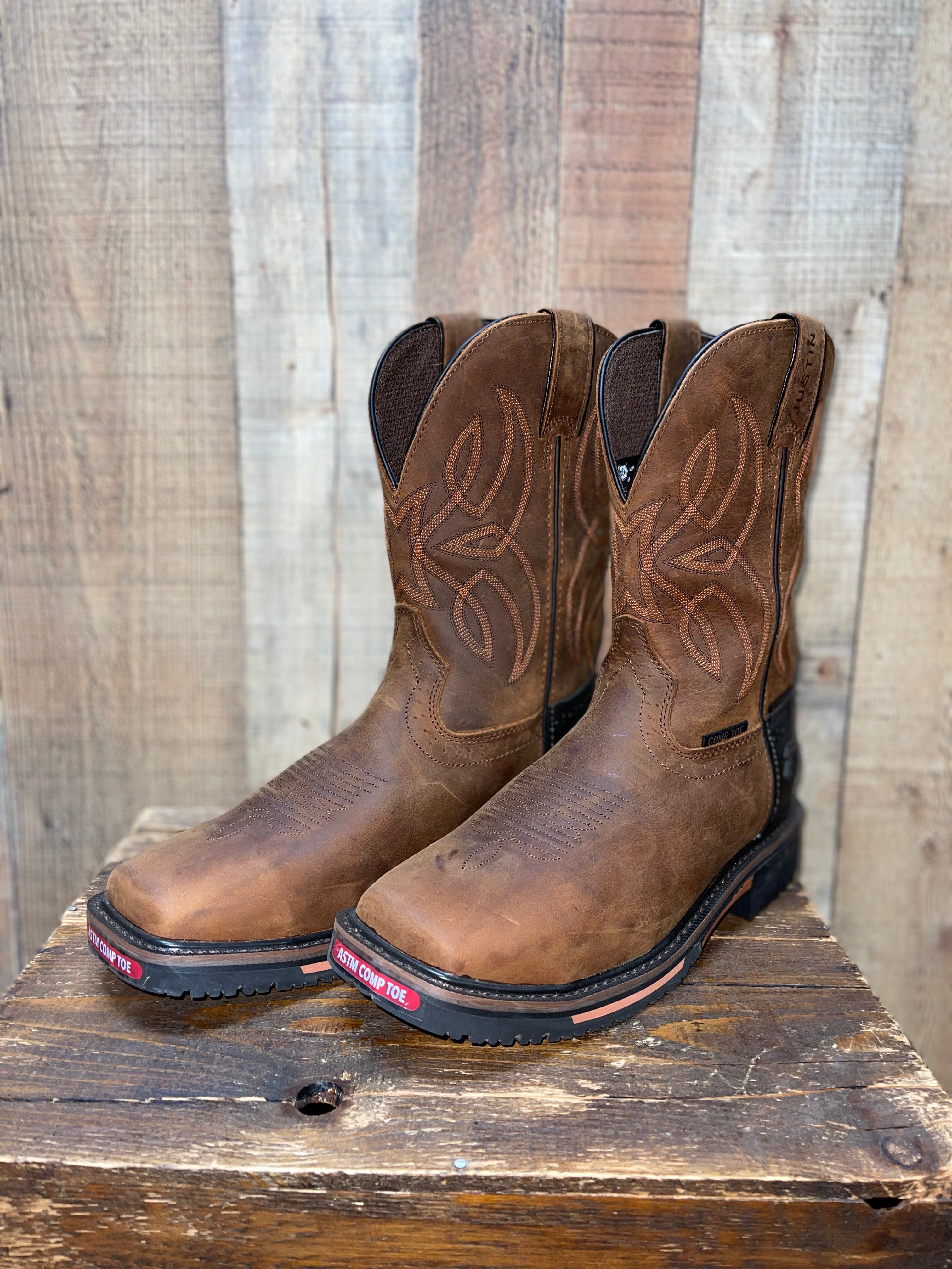 JUSTIN MNS DALLEN BRN WRK BOOTS SE4215 Chillicothe Bootery Inc