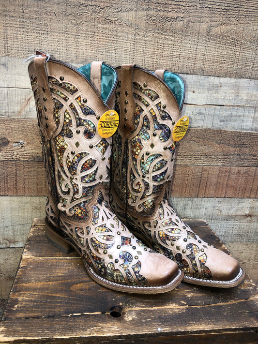 Corral Bone Inlay Western Boots