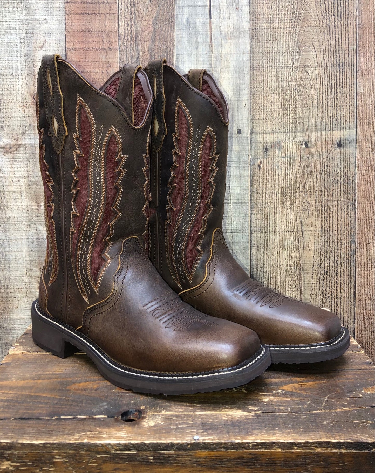 Justin Paisley Spice Western Boots - Brown