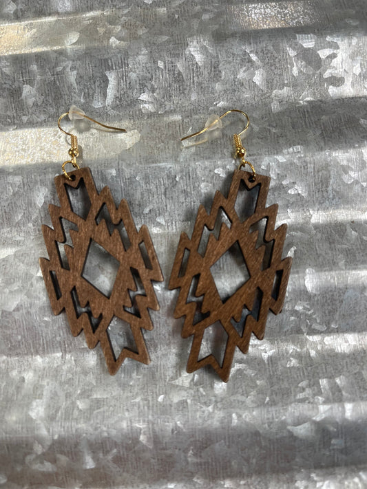 Aztec Diamond Earrings - Brown