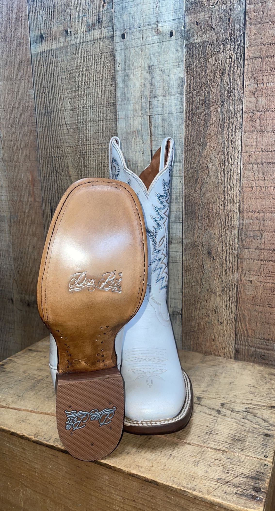 Dan Post Ladies Sugar White Square Toe Boots