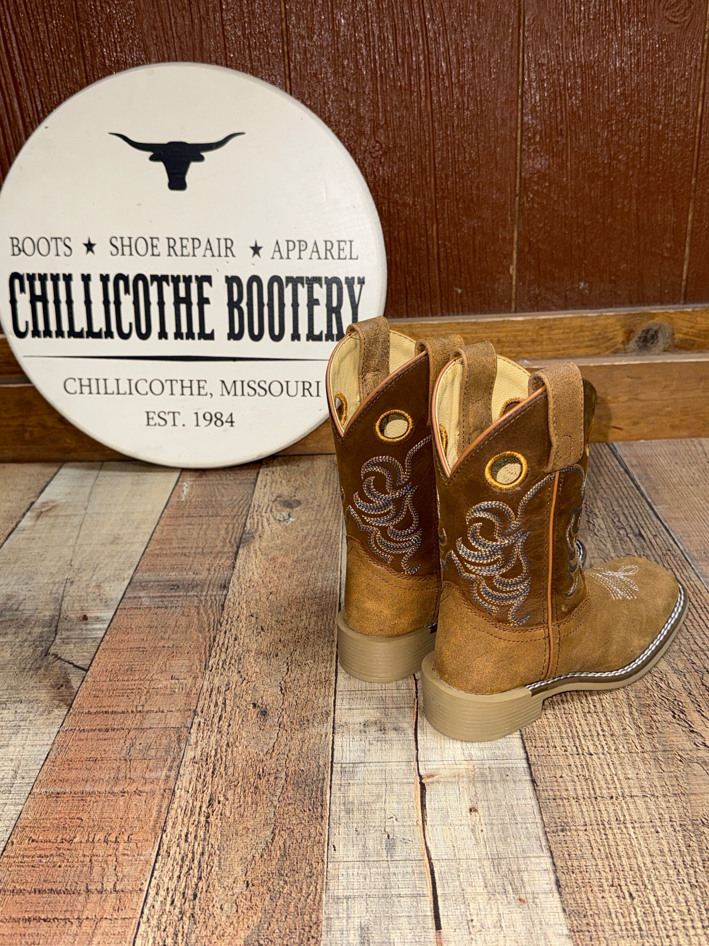 Kid's Smoky Mountain Vintage Brown Square Toe Boot