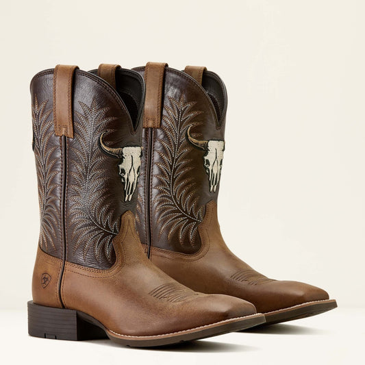 Sport Steer Skull Wide Square Toe