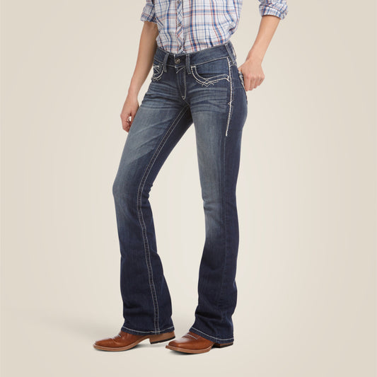 Mid Rise Stretch Entwined Boot Cut Jean