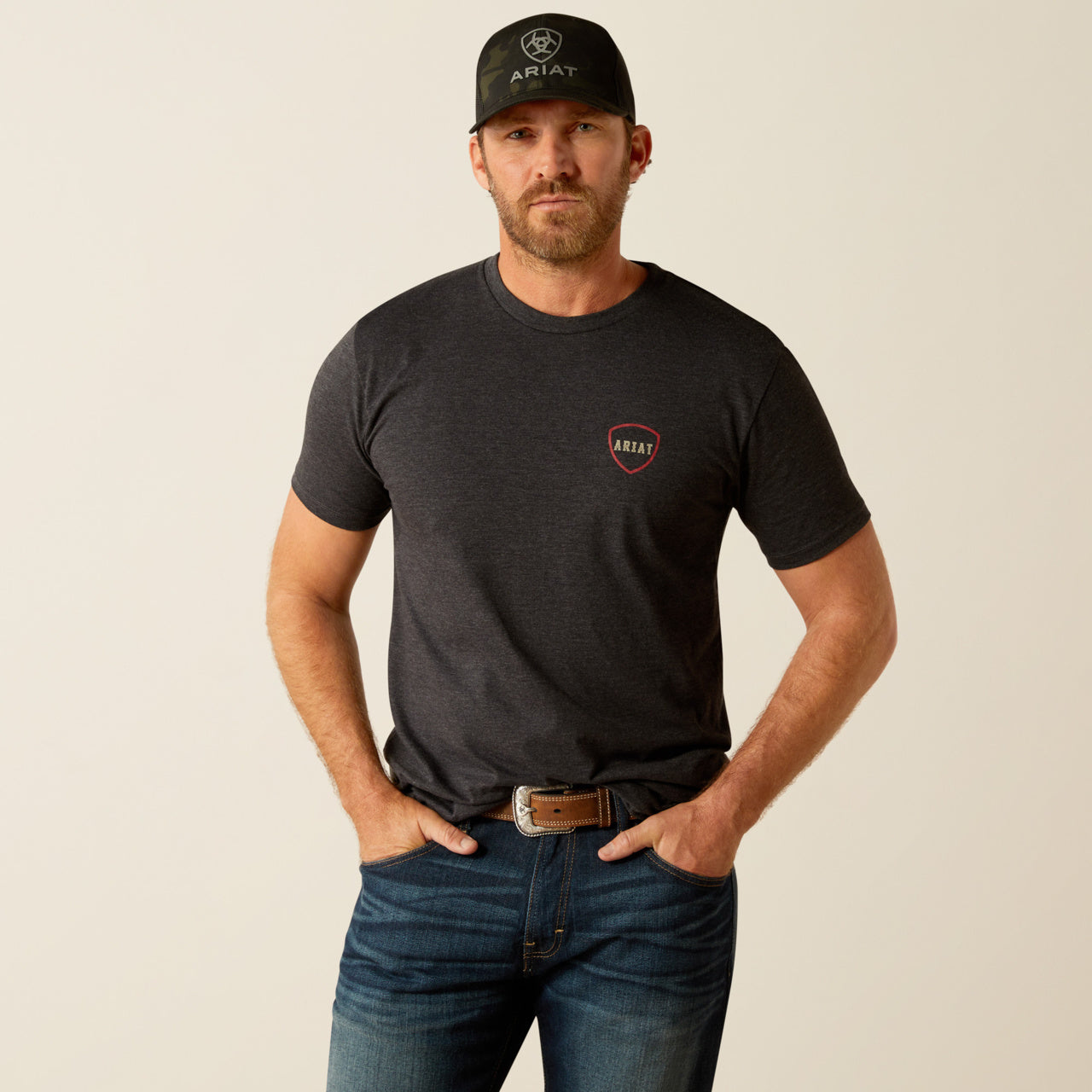 Ariat Red Barbed Flag Tee