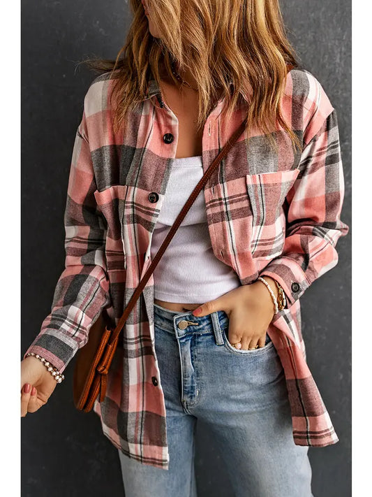 Plaid Button Up Patch Pocket Shirt