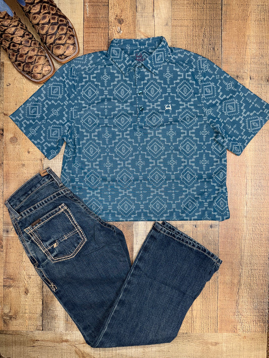 Men's Navy Aztec Polo