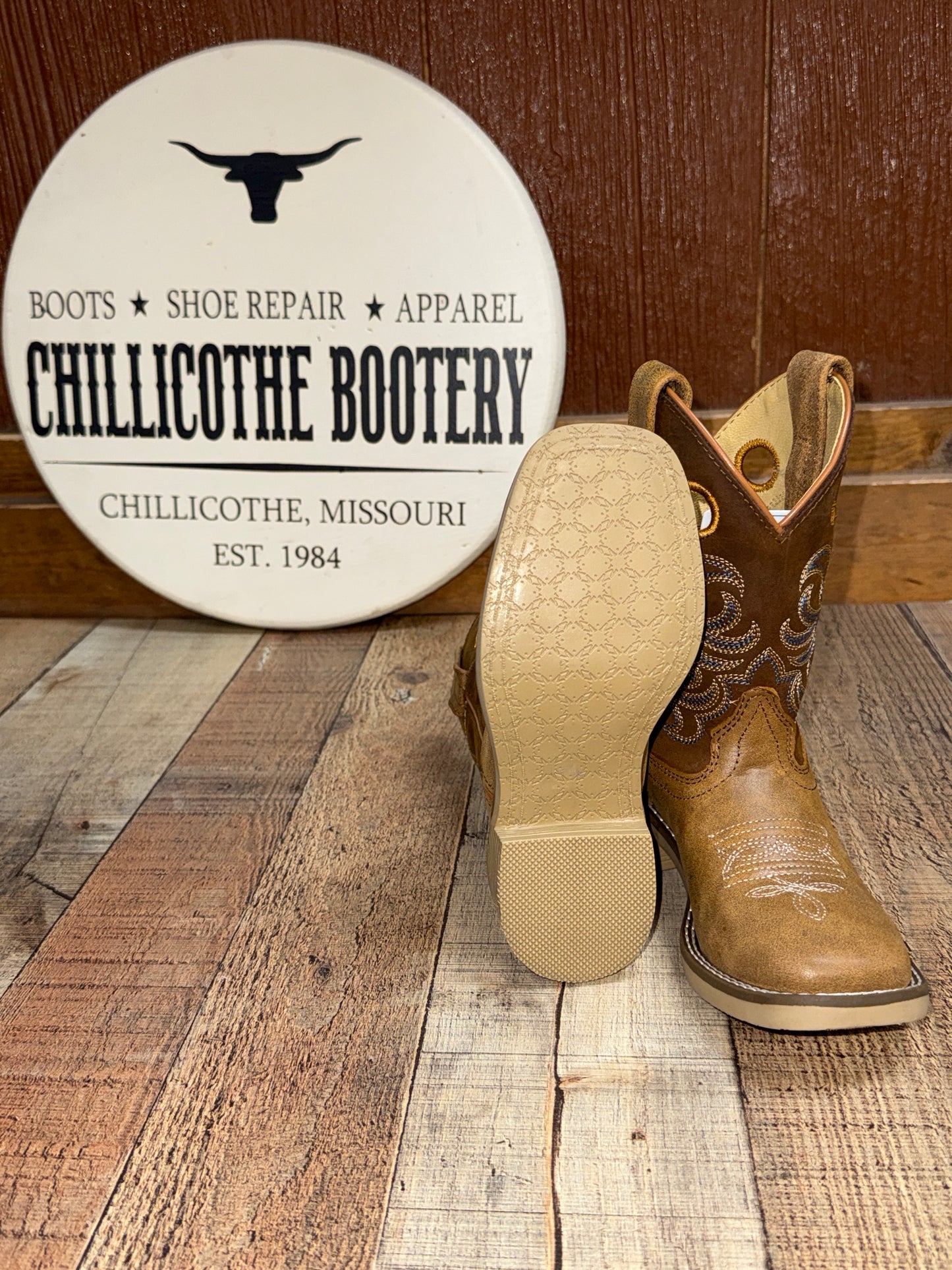 Kid's Smoky Mountain Vintage Brown Square Toe Boot