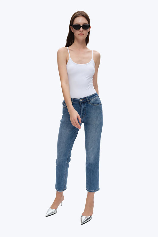 Bayeas High Rise Straight Leg Jean