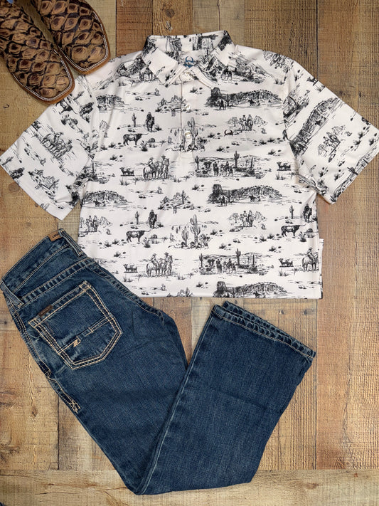 Men's Cowboy Scene Polo