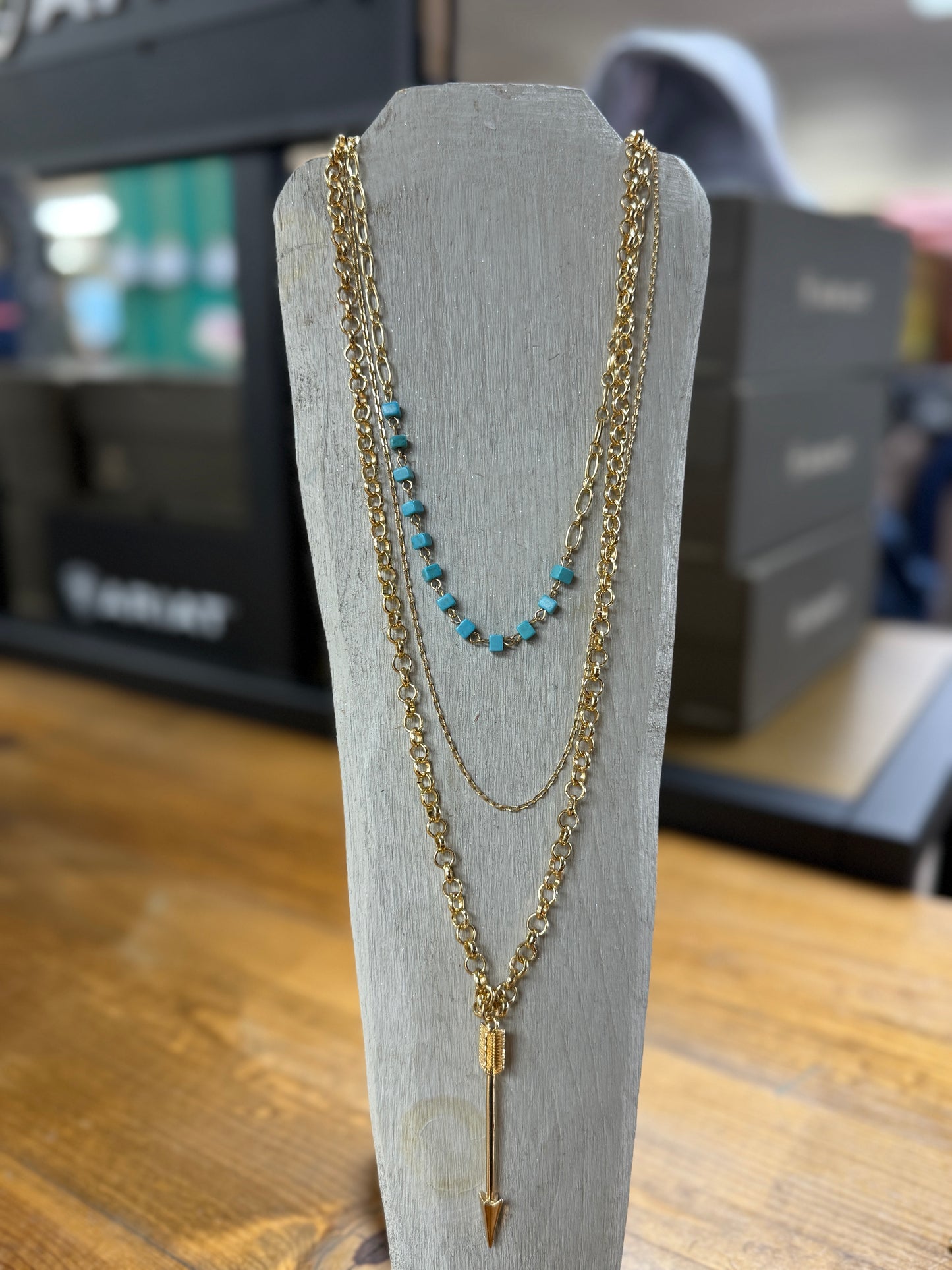 Turquoise & Gold Stack Necklace