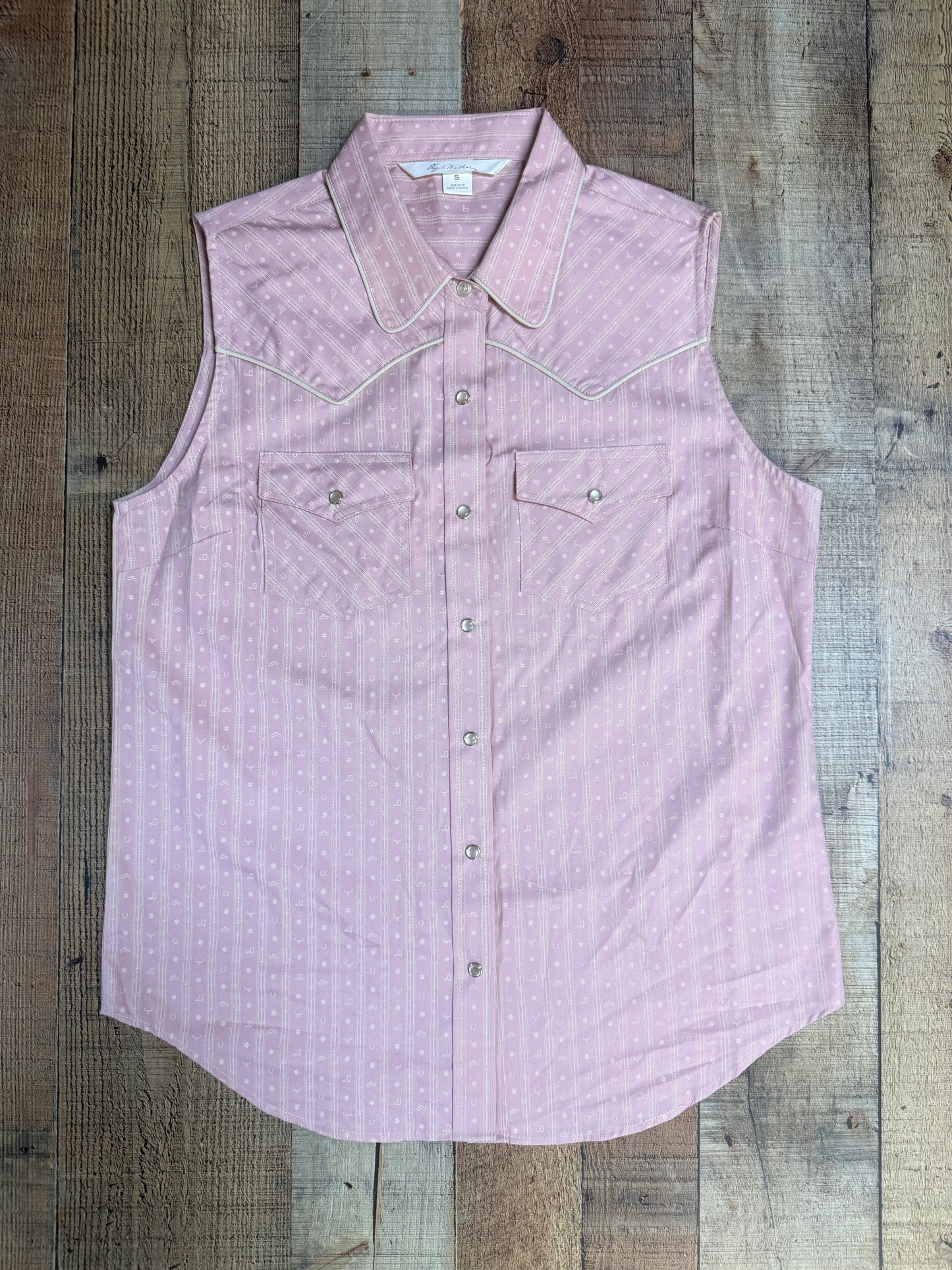 Sleeveless Pink Button Up