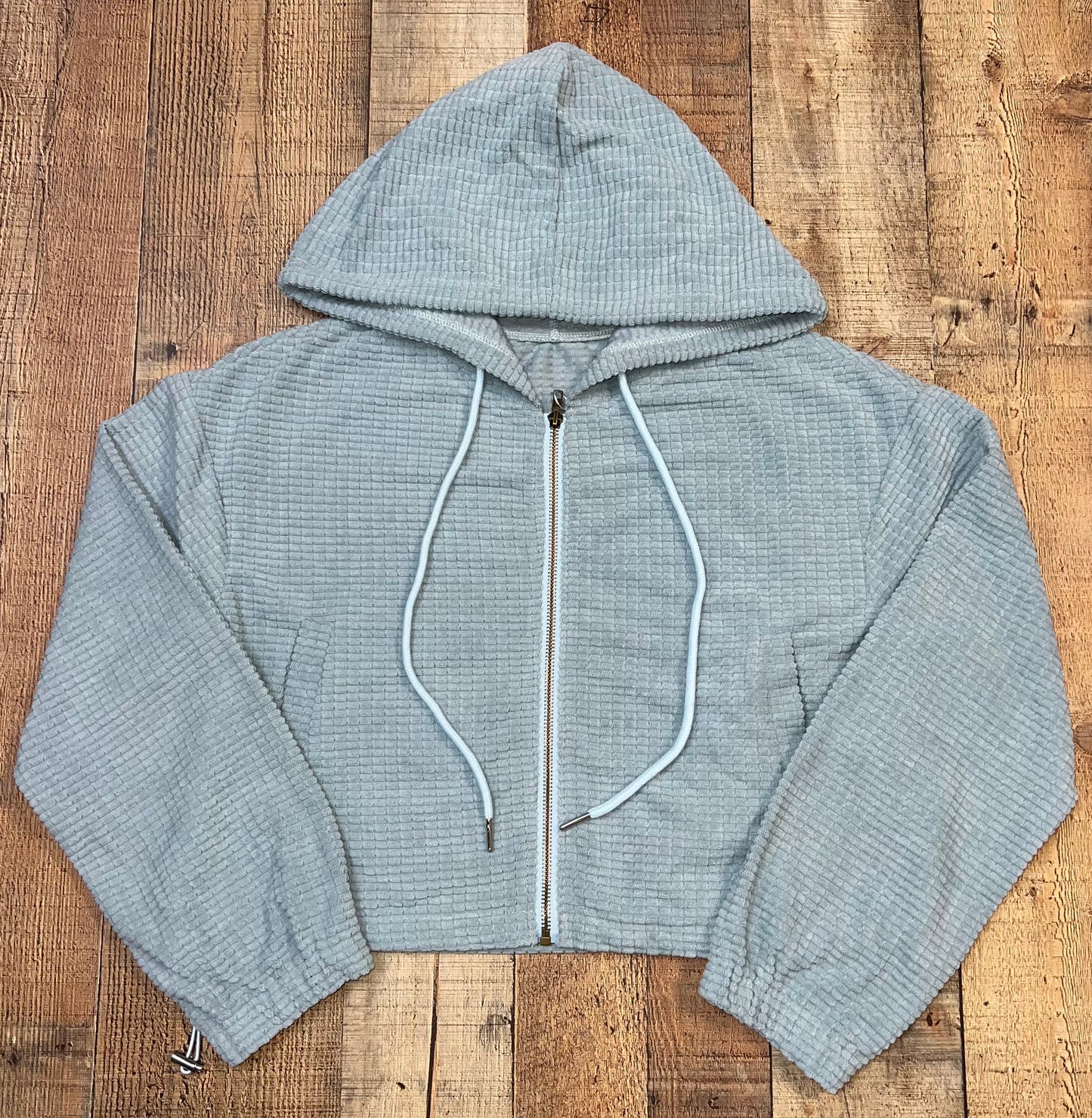 Women's Crop Corduroy Zip Up