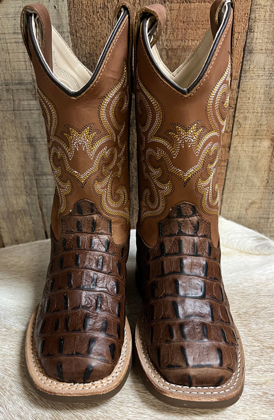 Old West Boys' Square Toe Western Boots