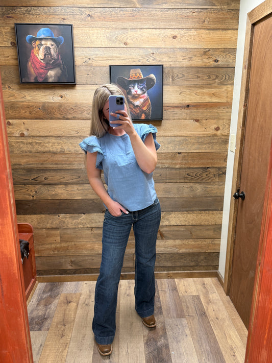 Loose Lace Ruffle Top