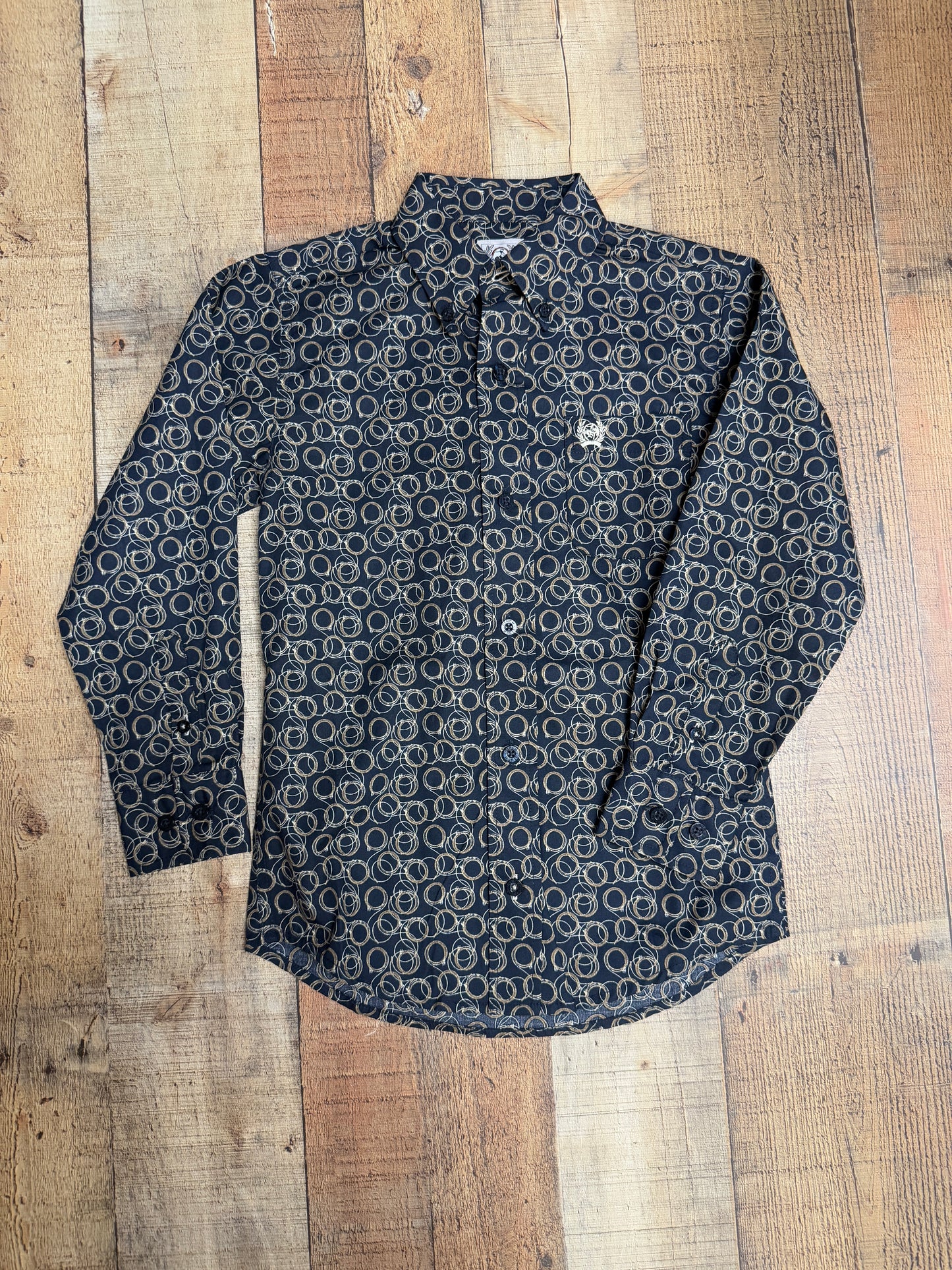 Cinch Boys Navy Ropes Button Up Shirt