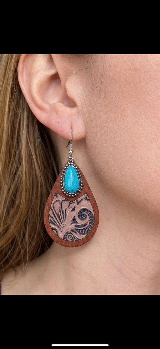Leather Drop Earrings