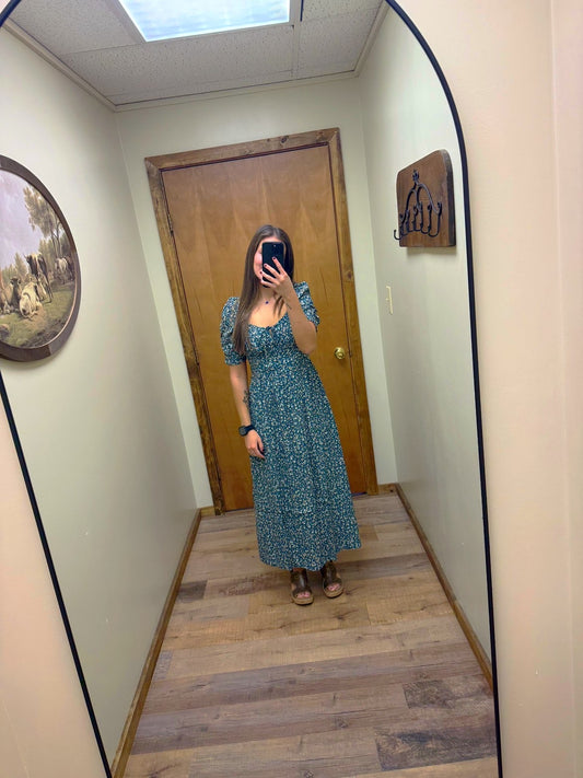 Floral Teal Dress