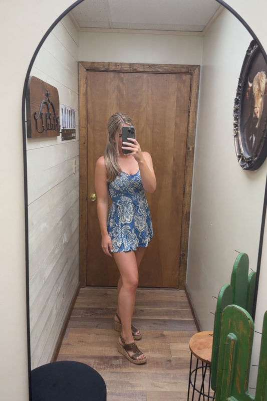 Blue Floral Romper