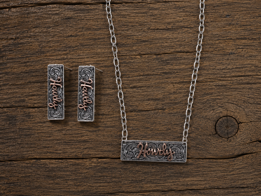 Howdy Necklace and Earring Set