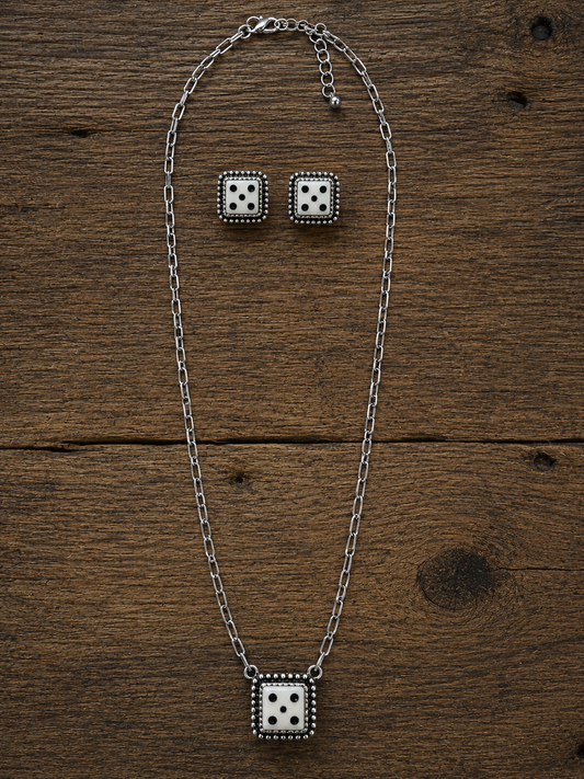 Dice Necklace and Earring Set