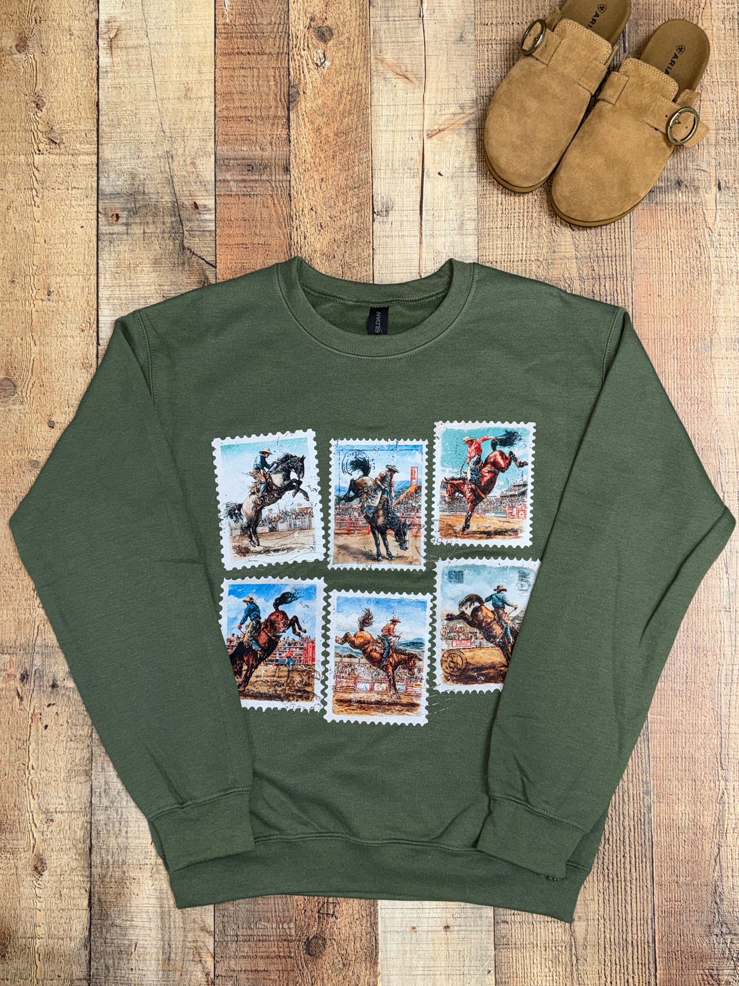 Cowboy Postage Stamp Sweatshirt