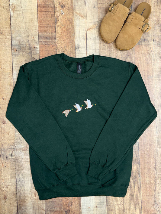 Flying Mallard Embroidered Sweatshirt