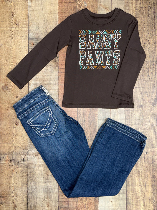 Girls Sassy Pants Long Sleeve T-Shirt