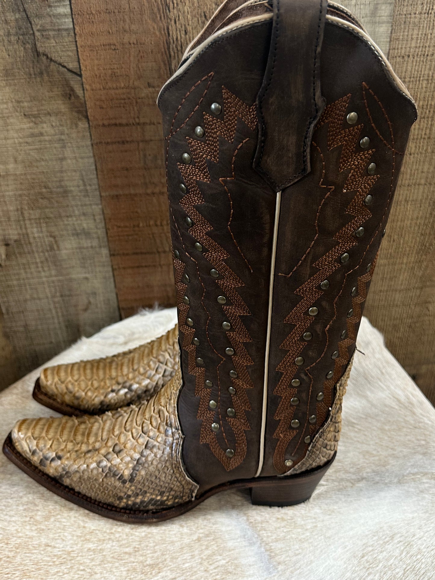 Circle G Python Embroidered Boots