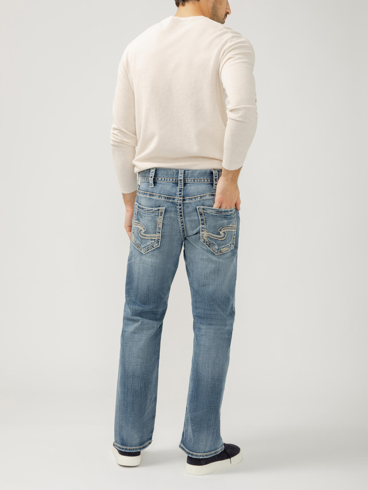 Men's Silver Zac Straight Relaxed Jean