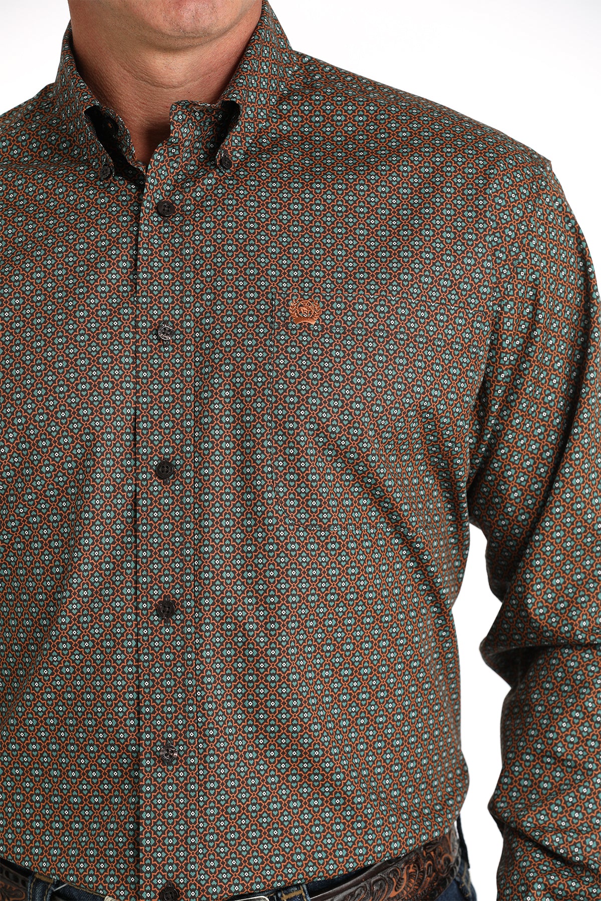 Cinch Men's Geometric L/S Print