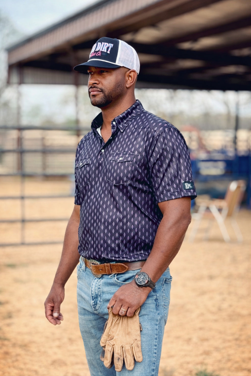 Red Dirt Men's Polo Short Sleeve Diamond