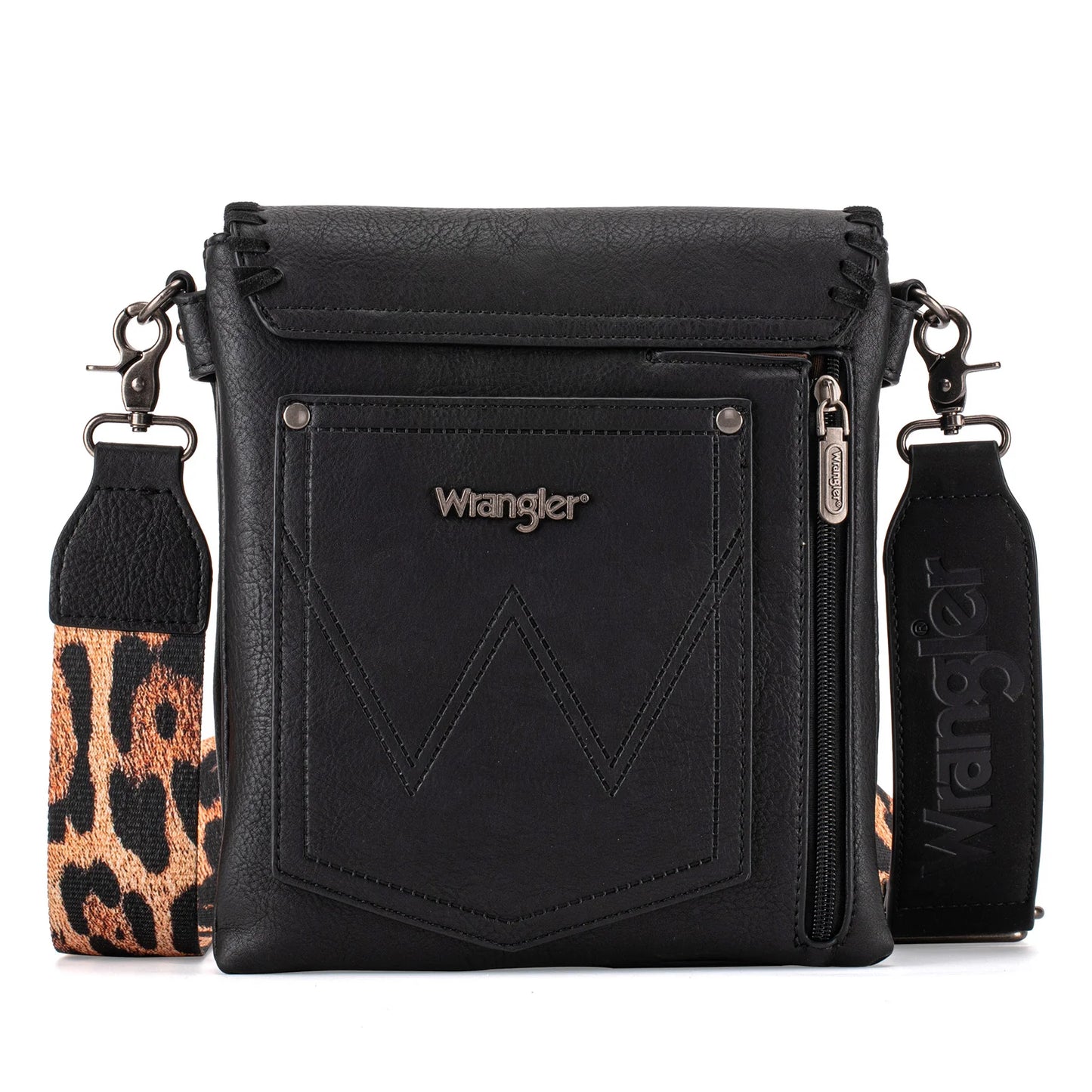 Wrangler Whipstitch Leopard Print Crossbody