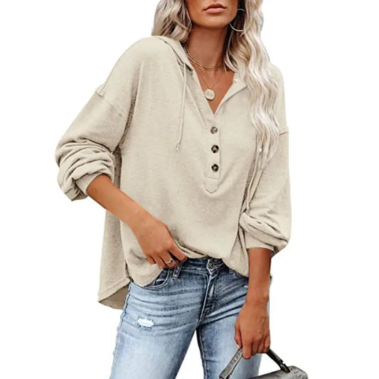 Casual Loose Solid Color Hoodie