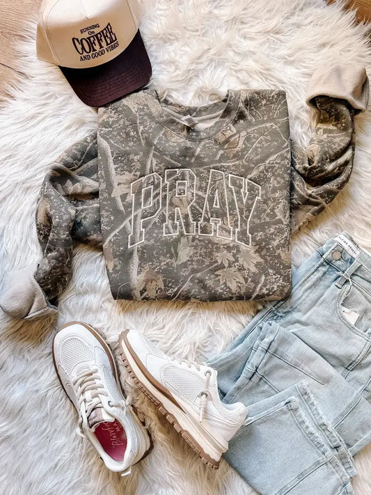 PRAY Camo Crewneck