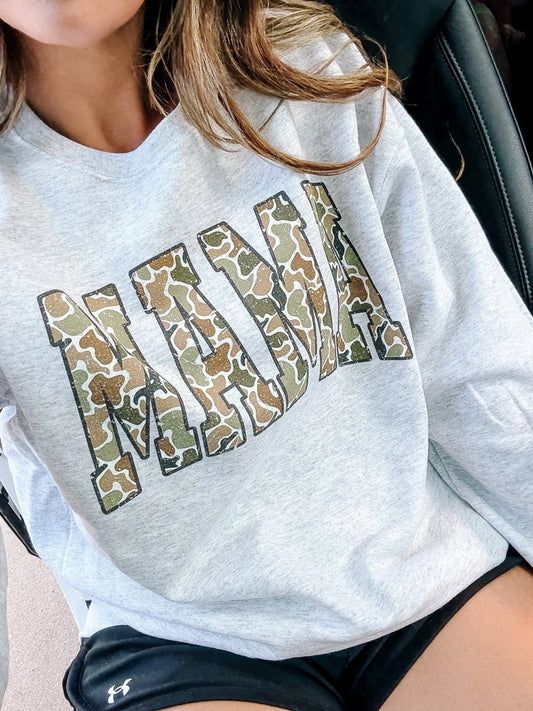 Camo MAMA Crewneck