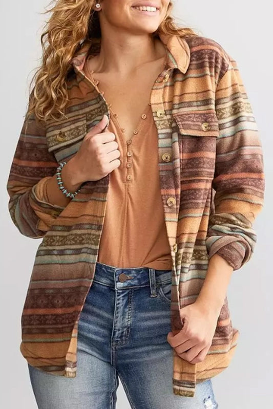 Western Print Fleece Shacket