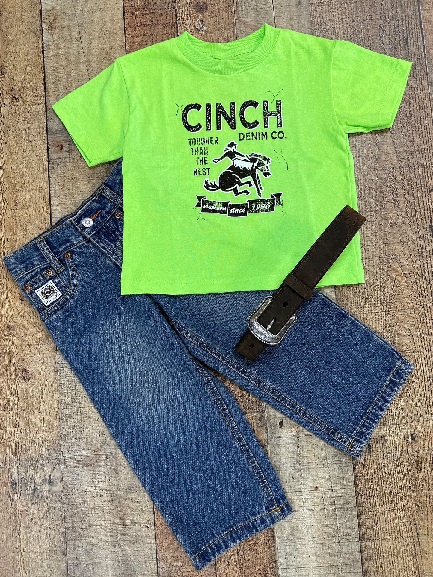 Cinch Toddler Boy's Green Logo T-Shirt