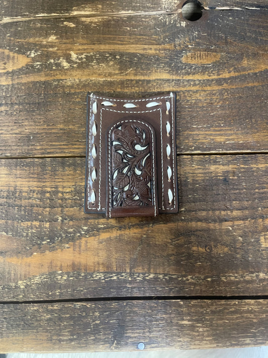 MF Floral Embossed Money Clip