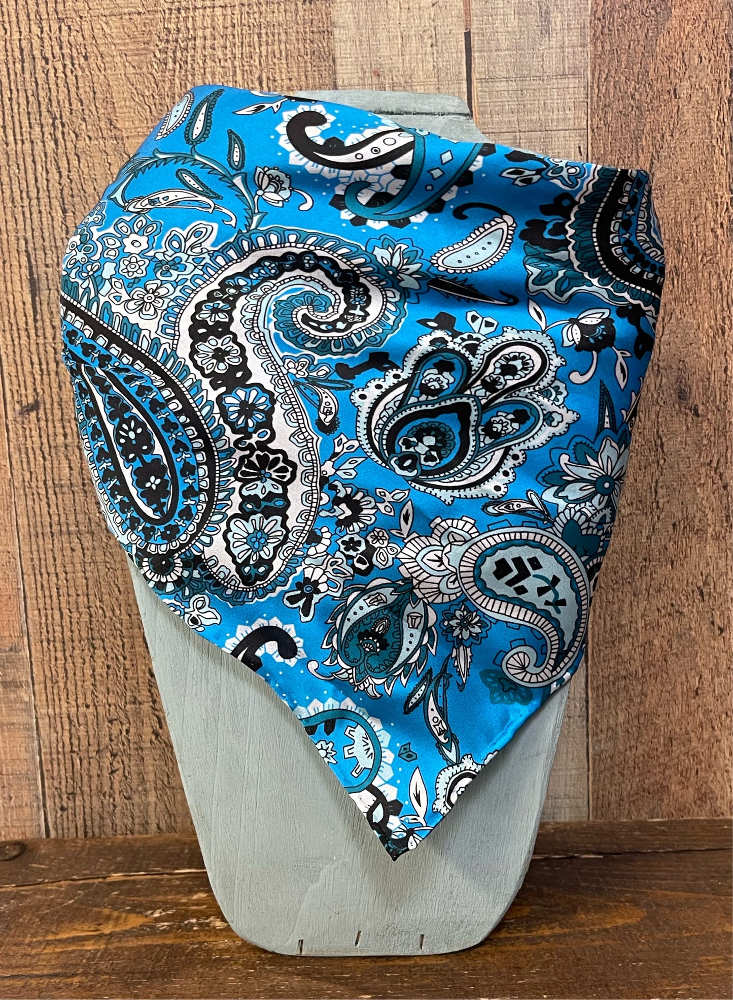 Turquoise Paisley Silk Wild  Rag